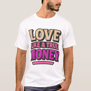 T-shirt Amour comme une véritable citation rétro d'argent