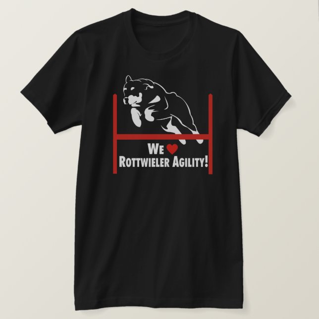 T-shirt Amour d'agilité de rottweiler (Design devant)