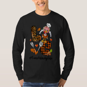 T-shirt Amour Dame Déjeuner Léopard Citrouille Dinde Autom