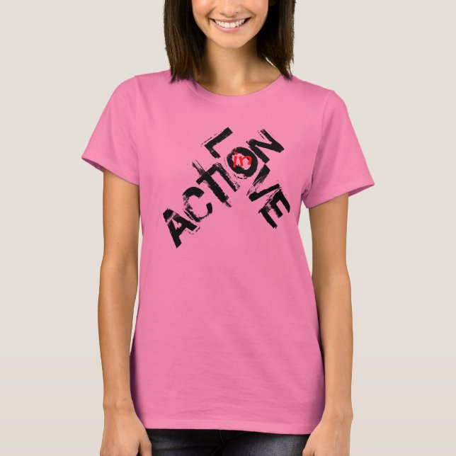 T-shirt Amour dans l'action - copie noire (Devant)