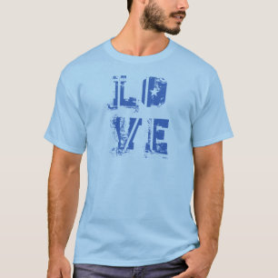 T-shirt Amour dans le bleu urbain sale