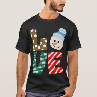T-shirt Amour de bonhomme de neige vintage