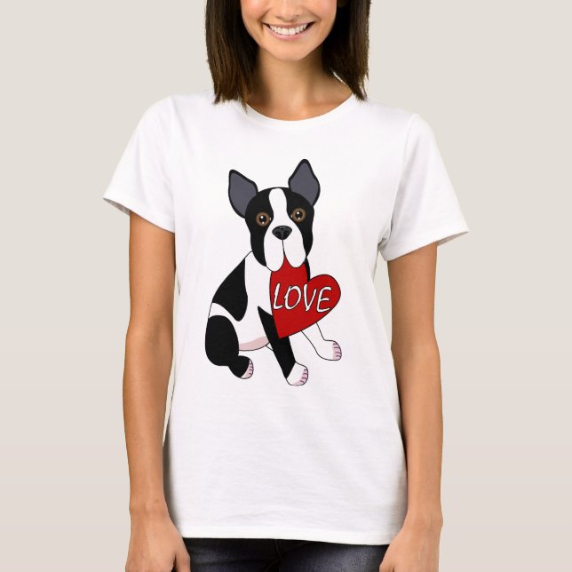 T-shirt Amour de Boston Terrier (Devant)