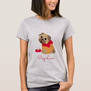 T-shirt Amour de Carlin chien mignon amateur d'animaux