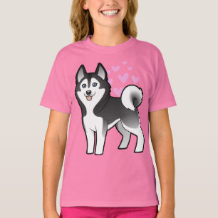 T-shirt Amour de chien de traîneau sibérien/Malamute