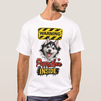 T-shirt Amour de chiot de la Saint-Valentin