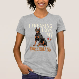 T-shirt Amour de Dobermann Amateur de Chien