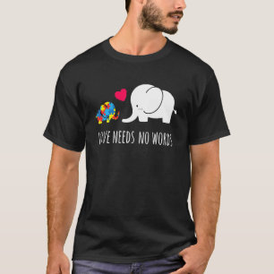 T-shirt Amour de Maman Éléphant N'a Besoin d'Aucun Mot Po