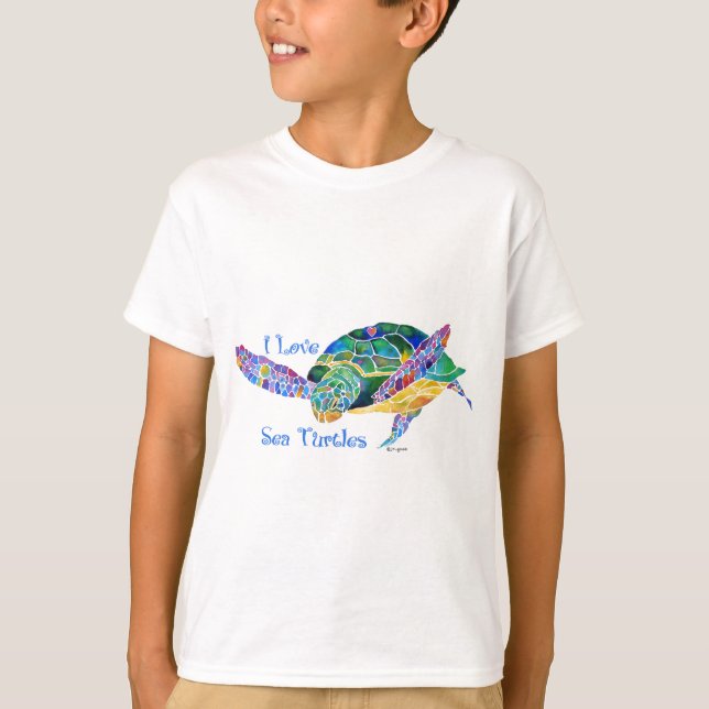 T-shirt Amour de tortue de mer une tortue (Devant)