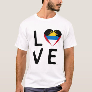 T-shirt Amour - Drapeau d'Antigua et Barbuda
