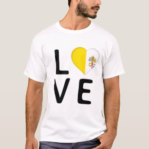 T-shirt Amour - Drapeau de la ville du Vatican