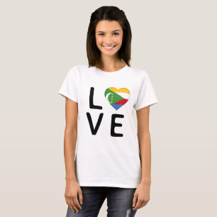 T-shirt Amour - Drapeau des Comores