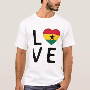 T-shirt Amour - Drapeau du Ghana