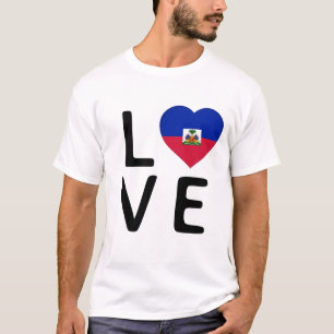 T-shirt Amour - Drapeau Haïti