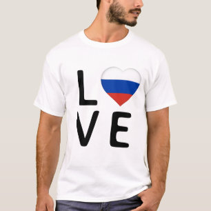 T-shirt Amour - Drapeau Russie