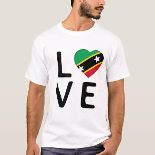 T-shirt Amour - Drapeau Saint-Kitts-et-Nevis