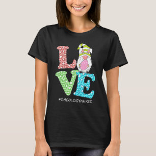 T-shirt Amour drôle Gnome Oncologie Infirmière Leopard Joy