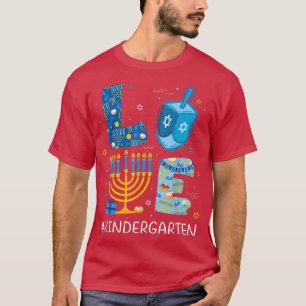 T-shirt Amour drôle jardin d'enfants enseignant Menorah ju