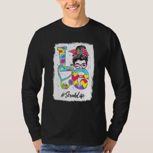 T-shirt Amour drôle Scrub Life Messy Bun Pâques Jour de Pâ