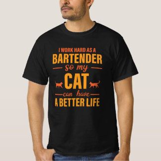T-shirt Amour Du Bartender Pour Chat