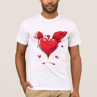 T-shirt Amour du coeur - Deux Coeurs du dessin