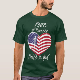 T-shirt Amour du Pays Foi en Dieu Drôle Chrétien 4e o