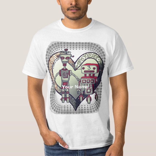 T-shirt amour du robot scifi (Devant)