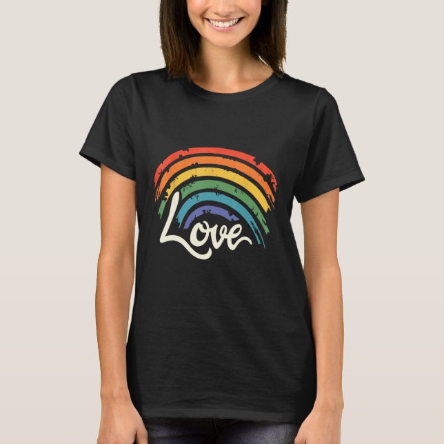 T-shirt Amour en arc-en-ciel détendu (Devant)