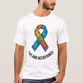 T-shirt Amour et acceptation Autisme Ribbon Design