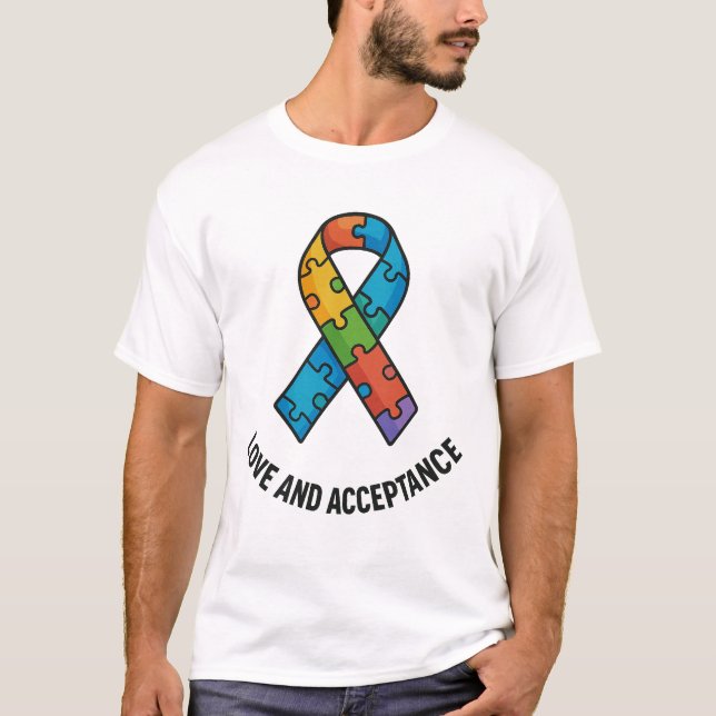 T-shirt Amour et acceptation Autisme Ribbon Design (Devant)