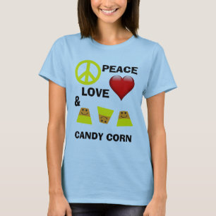 T-shirt Amour et bonbons au maïs de paix de Halloween