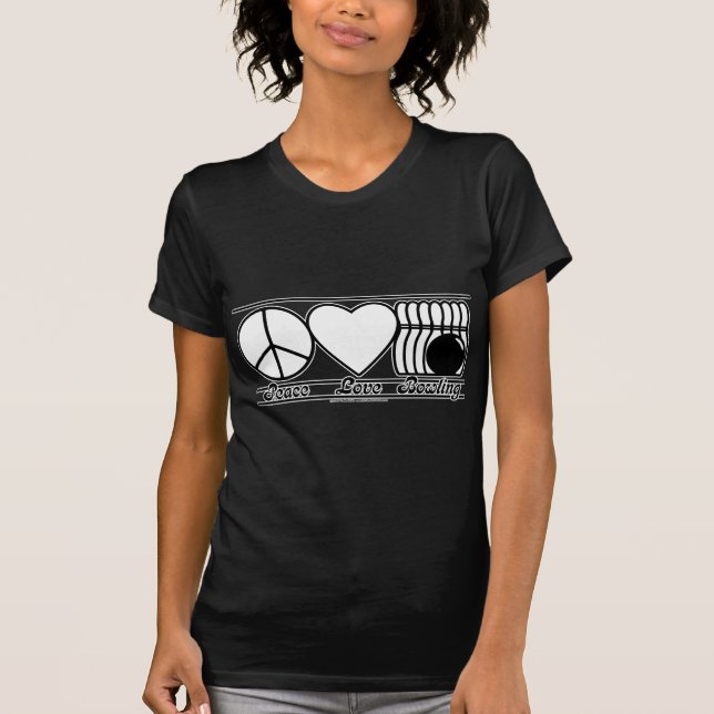 T-shirt Amour et bowling de paix (Devant)