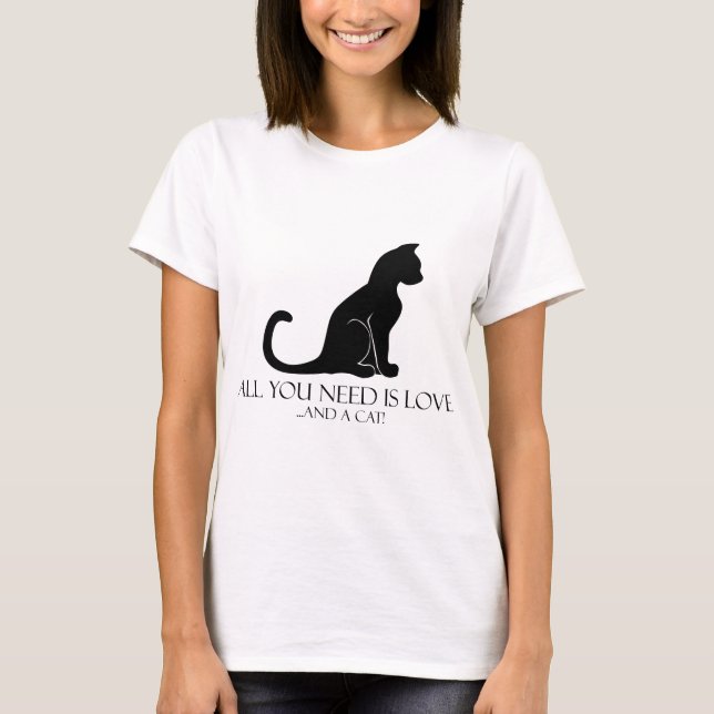 T-shirt Amour Et Chat (Devant)