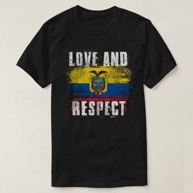 T-shirt Amour et fierté d'Ecuadorian de drapeau   de (Design devant)