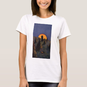 T-shirt Amour et romance vintage, baiser sous la lune de r