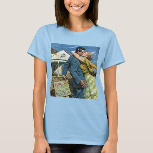 T-shirt Amour et romance vintage Jeunes mariés achètent le