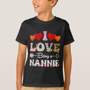 T-shirt Amour Être Un Nannie Leopard & Buffalo Fun Mot
