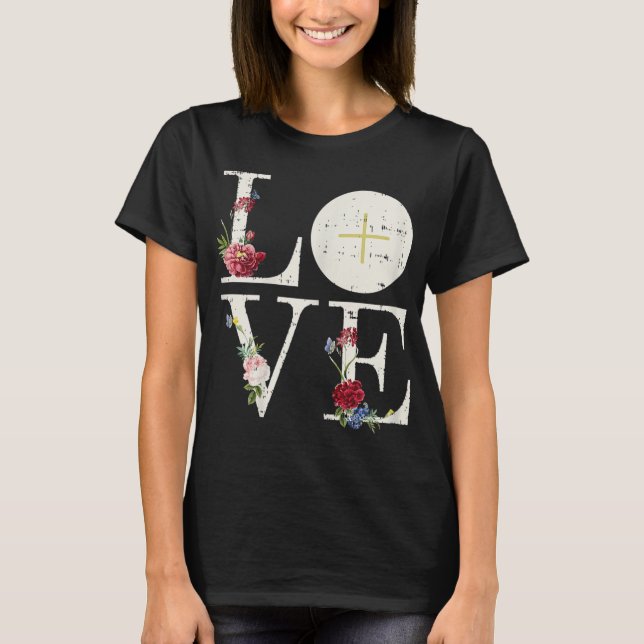 T-shirt Amour Eucharistie Première Communion Sainte Cath c (Devant)