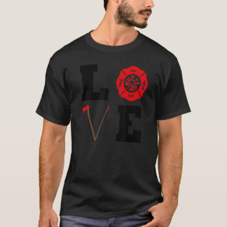 T-shirt Amour Firefighter Cute Fireman Support