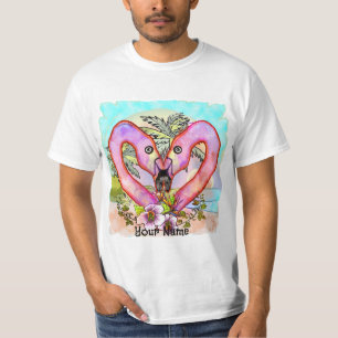 T-shirt Amour Flamant rose