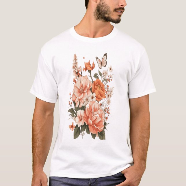 T-shirt Amour florissant : Tee de puissance florale (Devant)
