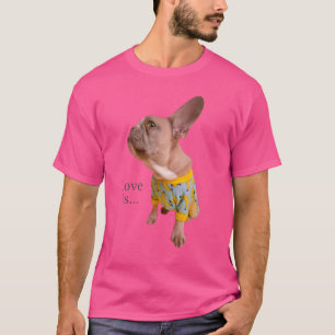 T-shirt Amour French Bulldog Frenchie Maman Papa Chien Chi