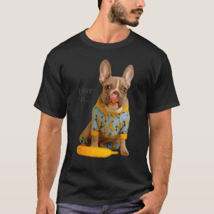 T-shirt Amour French Bulldog Frenchie Maman Papa Chien Chi