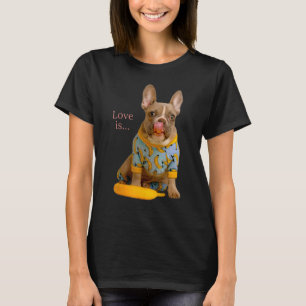 T-shirt Amour French Bulldog Frenchie Maman Papa Chien Chi