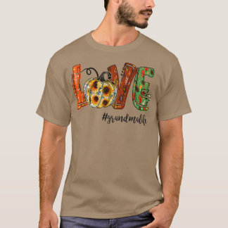 T-shirt Amour Grand-mère Vie Automne Automne Citrouille Am