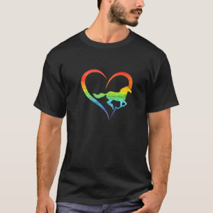 T-shirt Amour Graphique Amoureux Cheval Équitation Cavalie