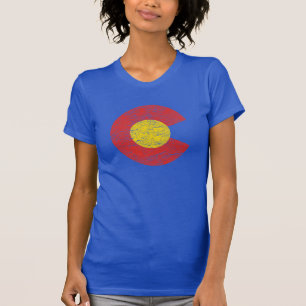 T-shirt Amour grunge de Denver de drapeau d'état du