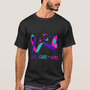 T-shirt Amour Guérison Espoir Cancer du col de l'utérus Gu