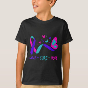 T-shirt Amour Guérison Espoir Cancer du col de l'utérus Gu