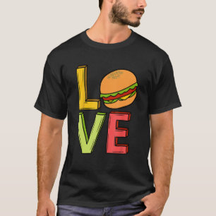 T-shirt Amour Hamburger Burger Cheeseburgery Hommes Femmes